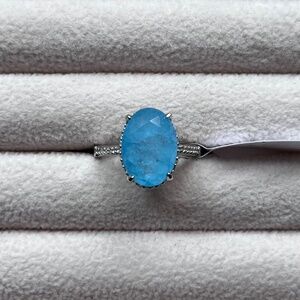 R044 | Natural Blue Stone Oval Ring